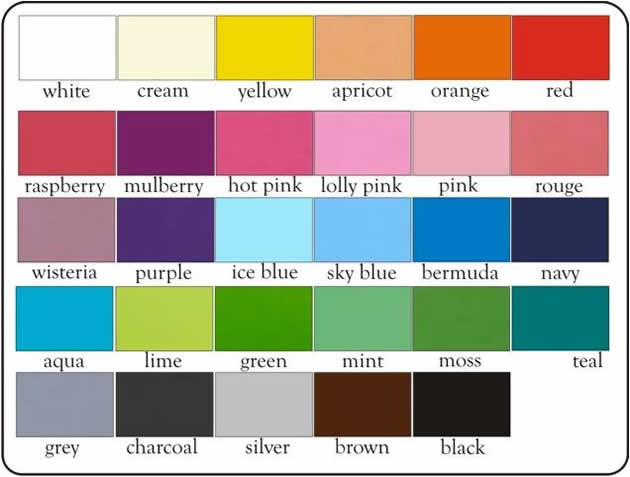 All Color Chart With Names