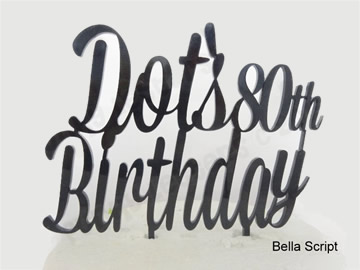 Cake signs, toppers and plaques personalised - Birthday - 2 lines With Age