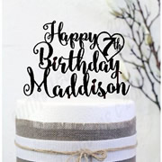 Cake signs, toppers and plaques personalised - Birthday - Happy Birthday name - 3 lines