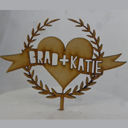 Cake signs, toppers and plaques personalised - Wedding  - Banner Wreath