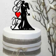 Cake signs, toppers and plaques personalised - Wedding  - Bride & Groom Acrylic Initials
