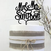 Cake signs, toppers and plaques personalised - Wedding  - Scripted MR&Mrs Surname