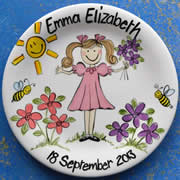 Handpainted Personalised Plate - Miss Busy Bee