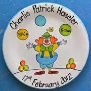 Handpainted Personalised Plate - Mr Juggles the Clown