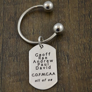 Personalised Silver Jewellery for Dad, Men - Large Tag Keyring Sterling Silver