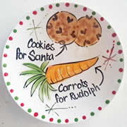Handpainted Personalised Christmas Plate - Cookies and Carrots