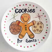 Handpainted Personalised Christmas Plate - Cookies for Santa