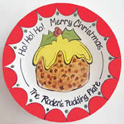 Handpainted Personalised Christmas Plate - Family Pudding